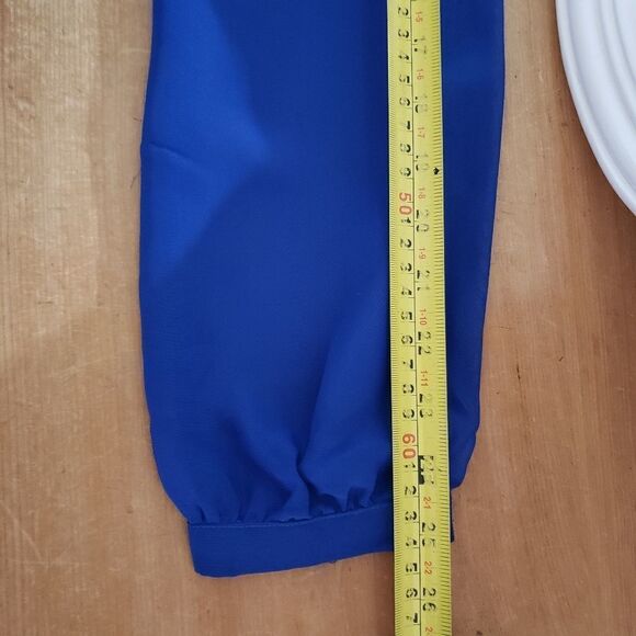 Yest Medium Long Sleeve Sheer Blue Top Blouse Jacket - Picture 9 of 10